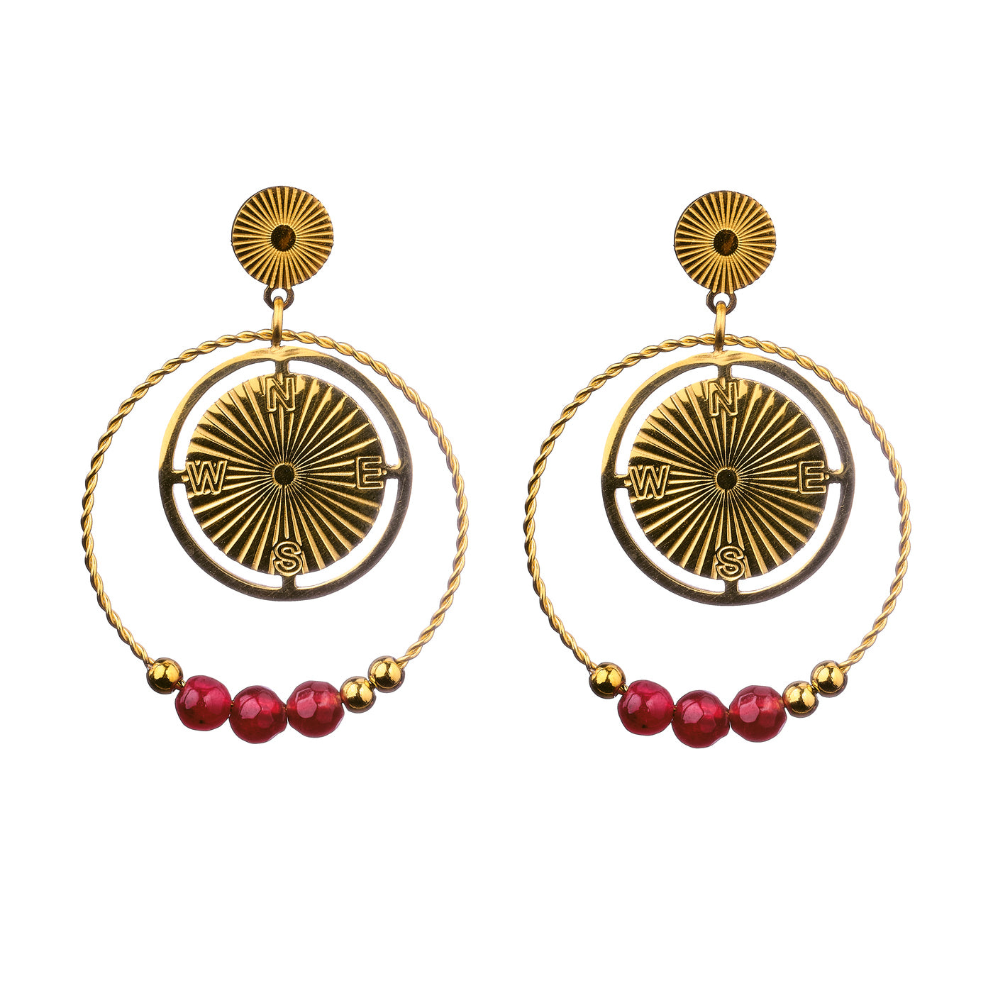Boucles d'oreilles Dora - Rouge