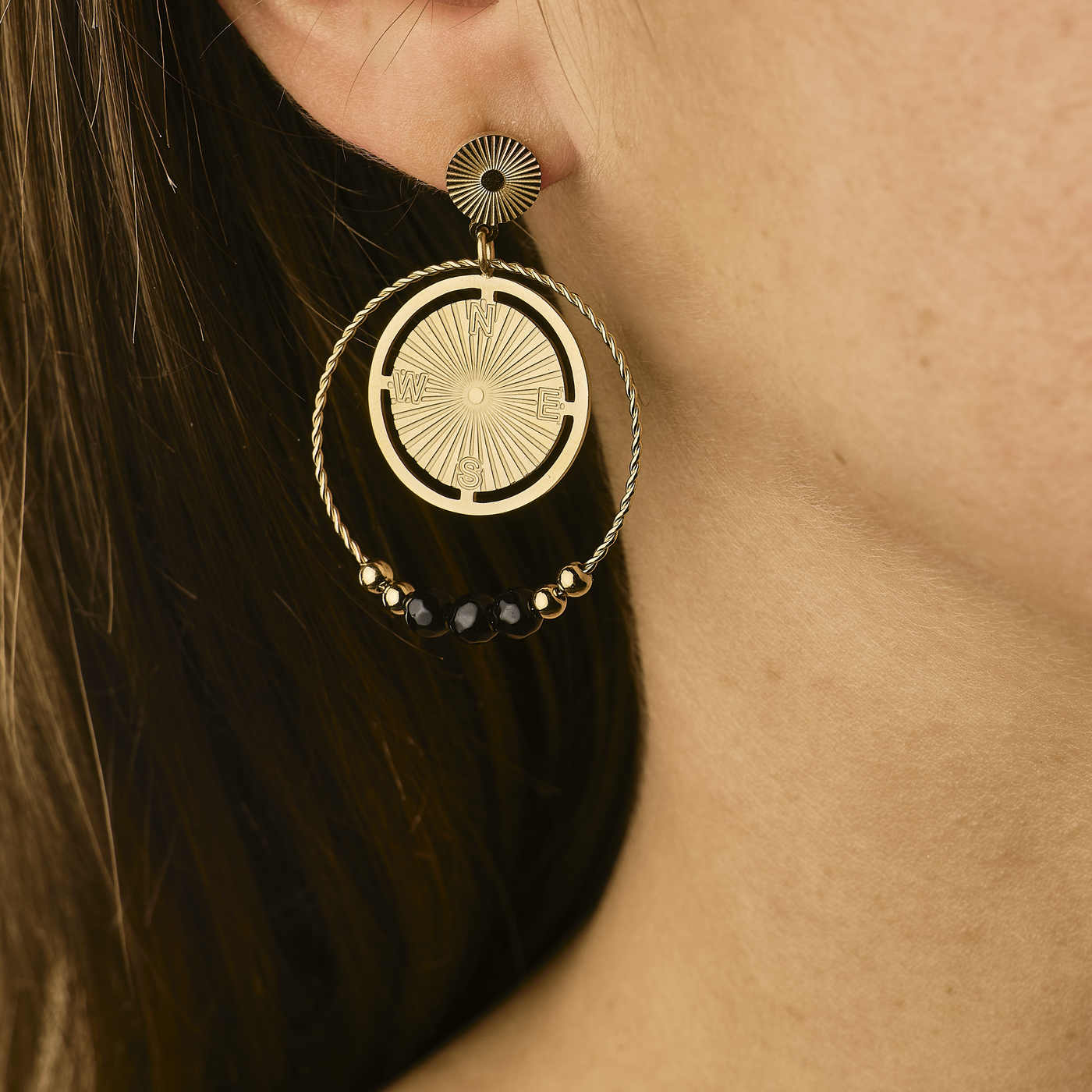 Boucles d'oreilles Dora - Noir