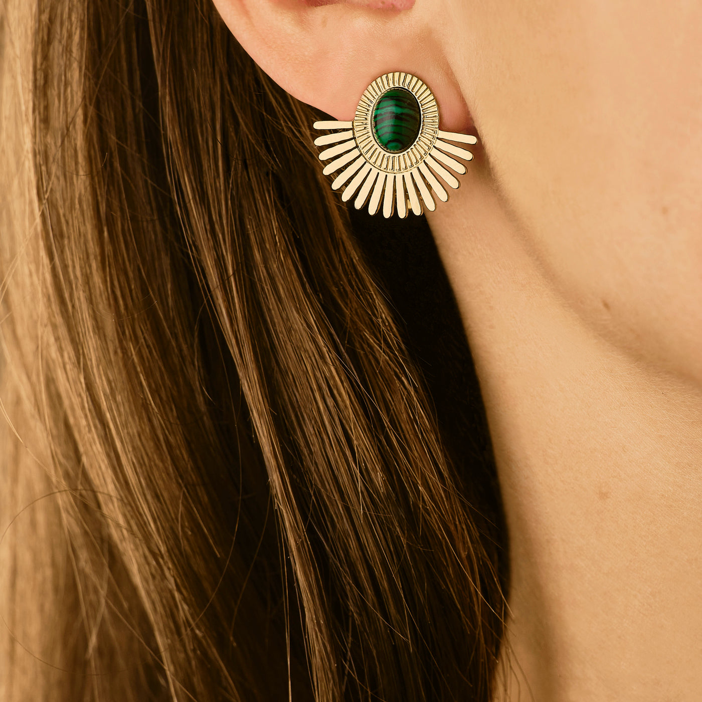 Boucles d'oreilles à clip Bianca - Vert