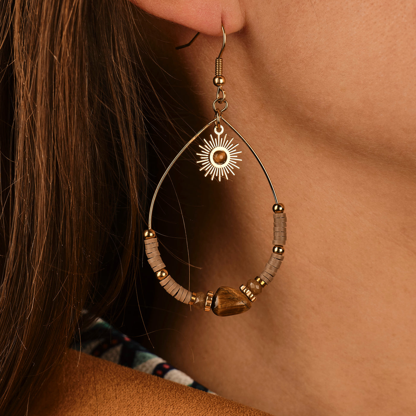 Boucles d'oreilles Tatiana - Marron