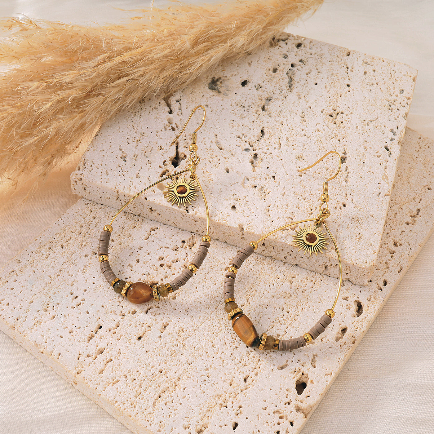 Boucles d'oreilles Tatiana - Marron