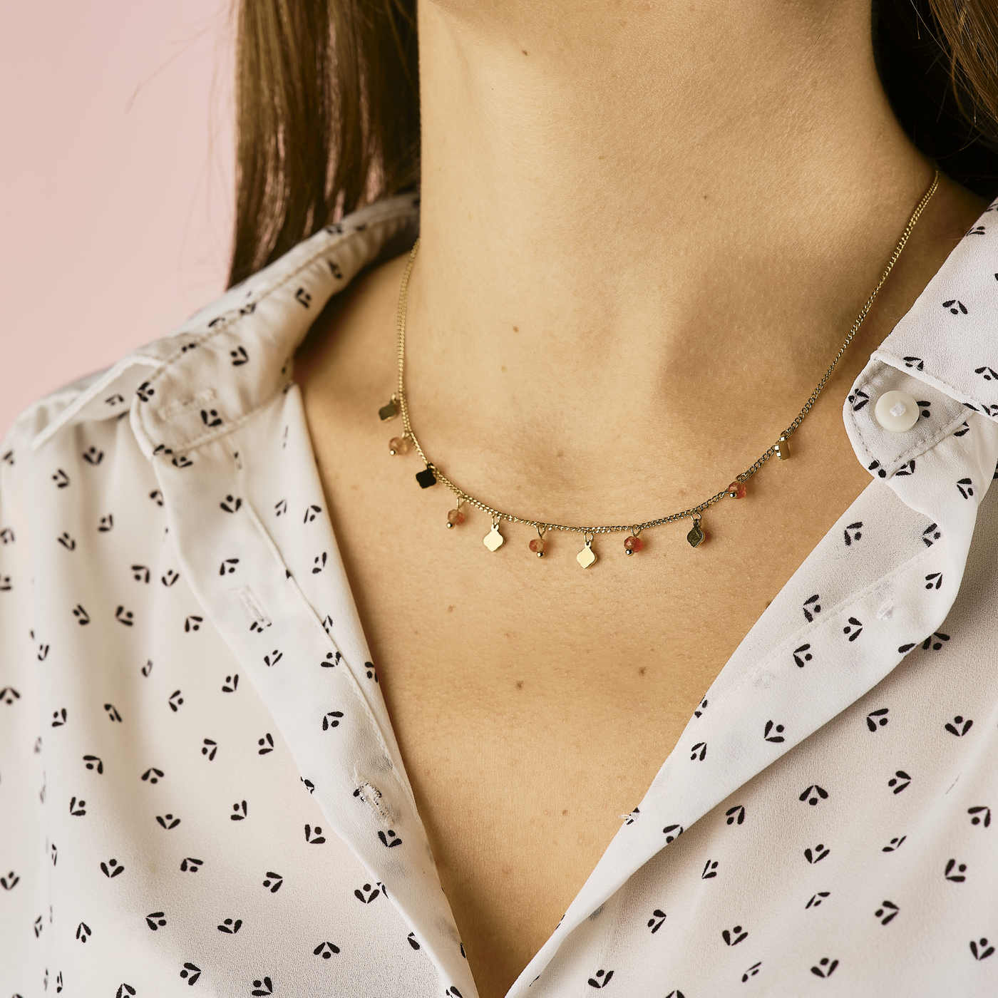 Collier Flora - Orange