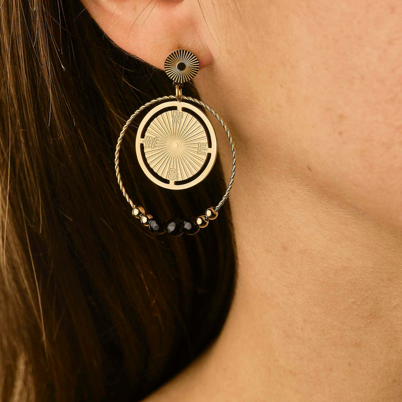 Boucles d'oreilles Dora - Noir