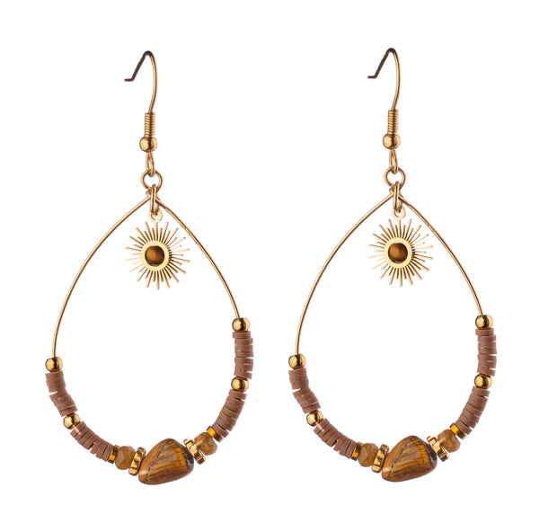 Boucles d'oreilles Tatiana - Marron